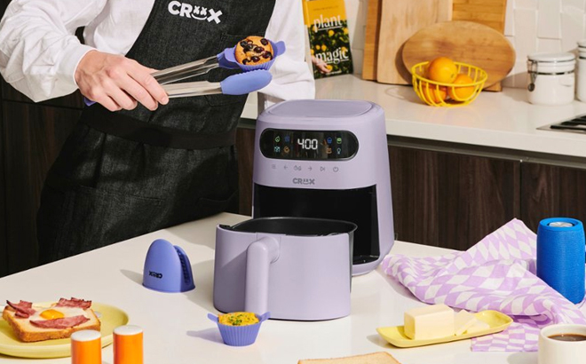 Crux 3 Quart Digital Air Fryer in Lavander Color