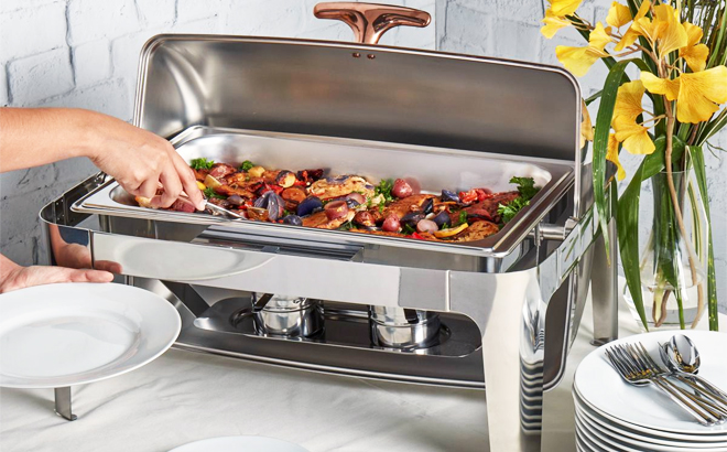 Denmark Chafing Dish Full of Food