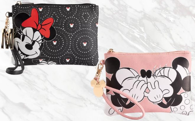 Disneys Minnie Mouse Classic Ditsy Pattern Wristlet