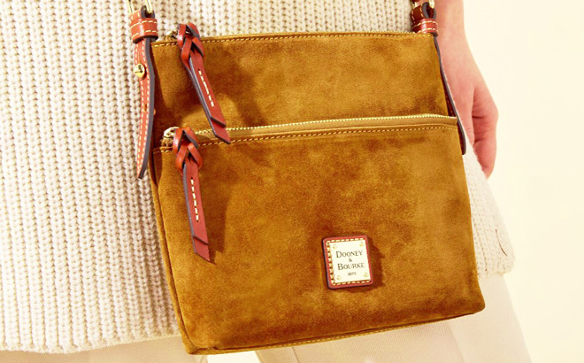 Dooney Bourke Suede Letter Carrier Crossbody