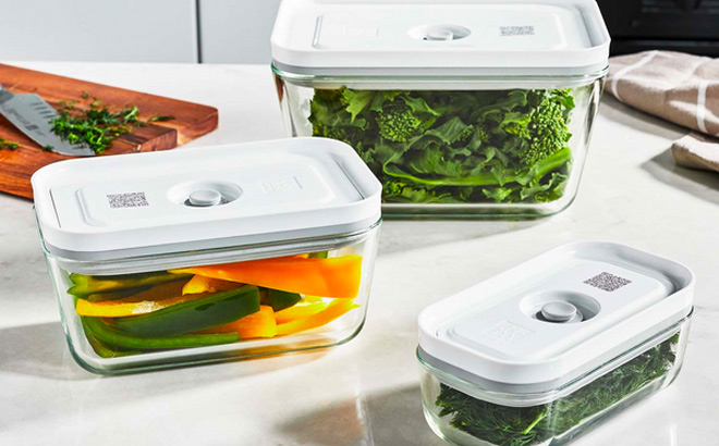 Glass Vacuum Containers 3 Piece Set