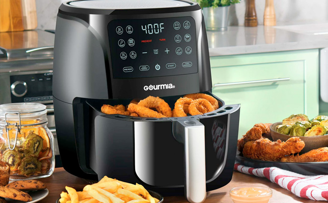 Gourmia 6 Qt Digital Air Fryer with Guided Cooking Black