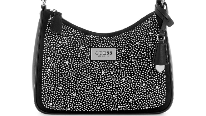 Guess Factory Black Rhinestone Mini Shoulder Bag