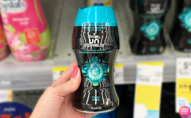 Hand Holding Downy Unstopables 4 3 Ounce Inside Walgreens Store