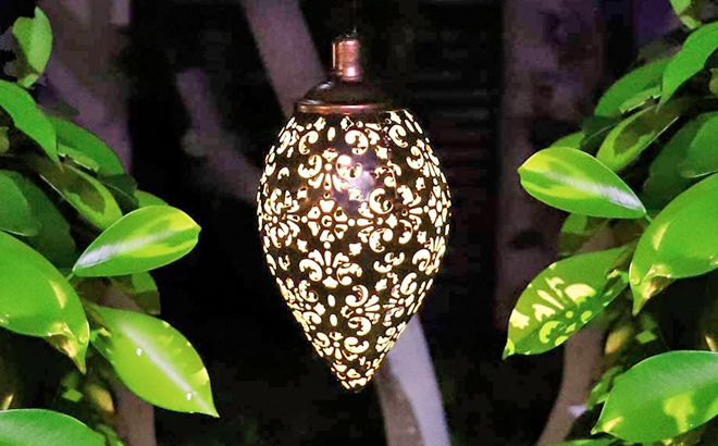 Hanging Solar Lights Tomshine Solar Lantern LED Moroccan Garden Lights Metal Lamp Waterproof