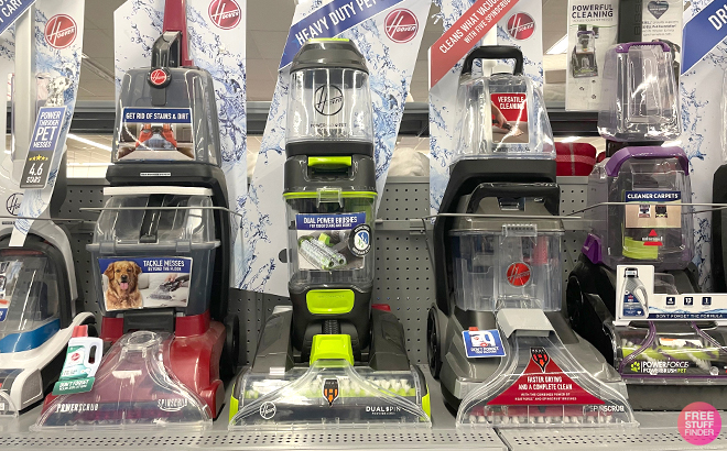 Hoover Carpet Cleaners on a Shelf at Walmart