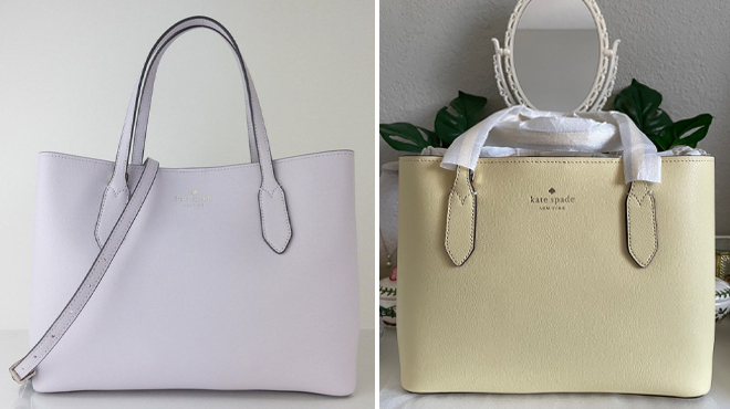 Kate Spade Harper Satchel in Lilac Moonlight on the Left and Lemon Fondont Color on the Right