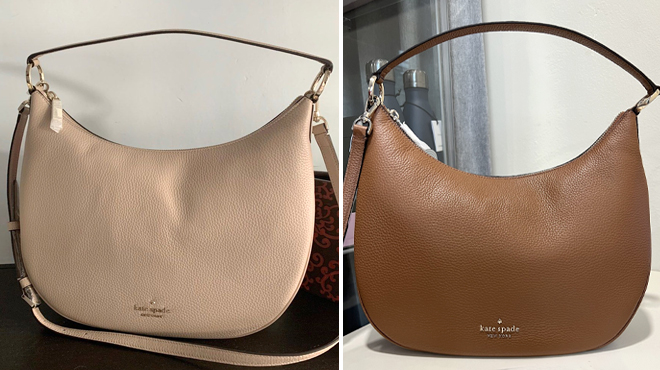 Kate Spade Weston Shoulder Bag in Warm Beige Color on the Left and Warm Ginberbread Color on the Right