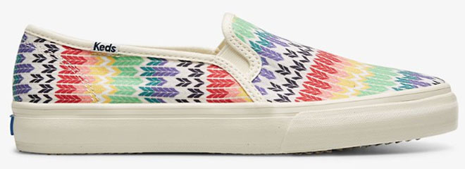 Keds Womens Double Decker Fair Isle Canvas Slip On Sneaker