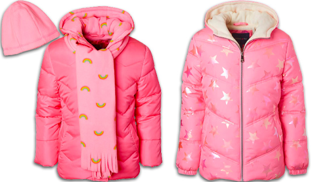 Kids Pink Puffer Jackets