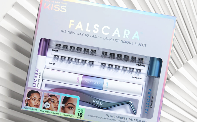 Kiss Nails Falscara Complete DIY Eyelash Extension Kit 24 Piece