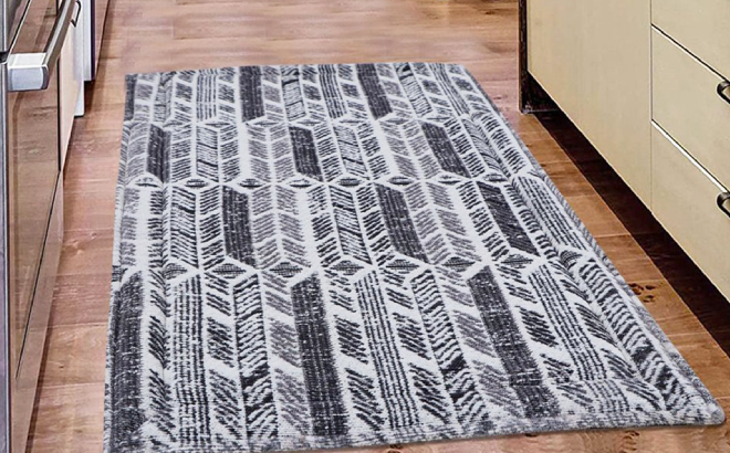 Kitchen Abstract Herringbone Anti Fatigue Mat