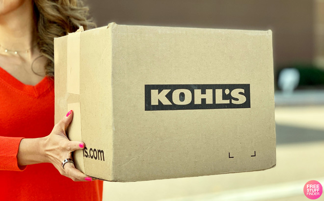 Woman Holding a Kohls Box