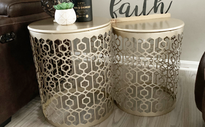 Metal Accent Table 2 Pack Gold