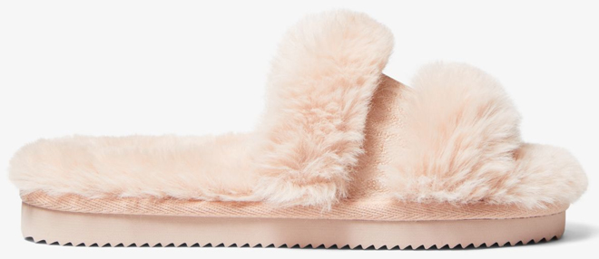 Michael Kors Faux Fur Slides in Ballet Color