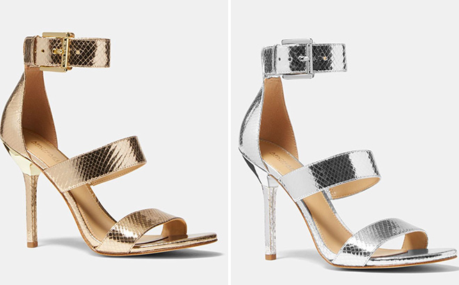 Michael Kors Snake Embossed Leather Sandal