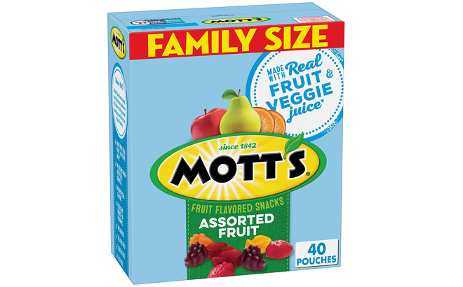 Motts Fruit Flavored Snacks Assorted Fruit Pouchesi box