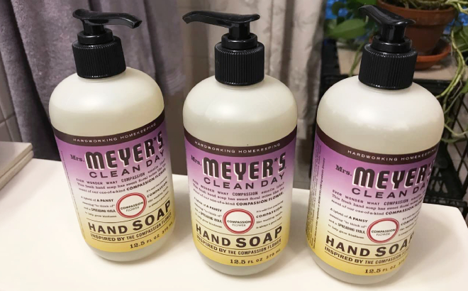 Mrs Meyers 3 Pack Hand Soap in Compassion Flower Scent