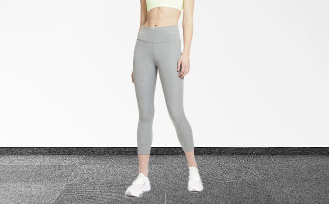 Woman wearing a Nike Womens Running Capri Leggings