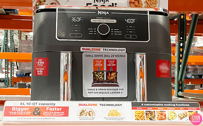 Ninja 10 Quart Dual Air Fryer on a Shelf