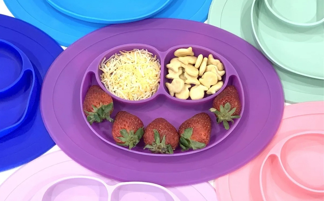 No More Spills Silicone Baby Plate in Many Colors