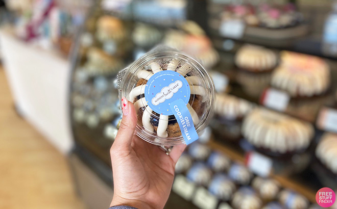 A Person Holding a Nothing Bundt Cake Bundtlet