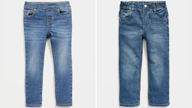 Old Navy Toddler Skinny Pull On Jeans and Toddler Straight Pull On Jeans