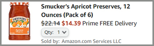 Order Summary Smuckers Apricot Preserves 12 Oz 6 Pack