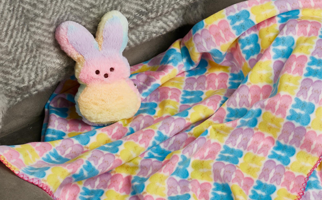 Peeps Plush With a Rainbow Blanket