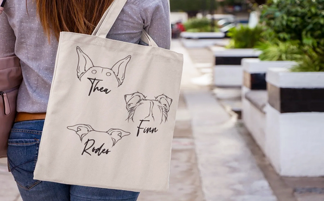 Personalized Dog Ear Tote Bag