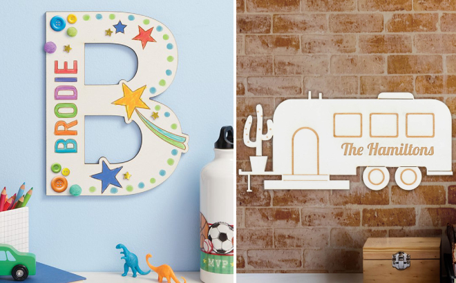 Personalized Star Letter Wall Sign Decor