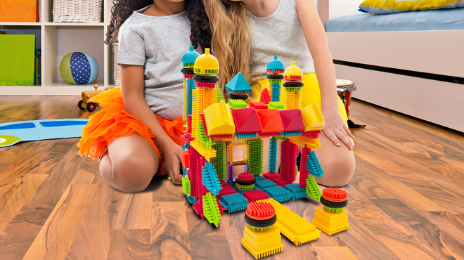 PicassoTiles Bristle Shape 112 Piece Block Building Set Assembled