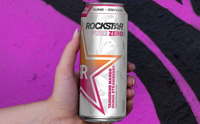 Rockstar Pure Zero Energy Drink Tangerine Mango Guava Strawberry 12 Pack