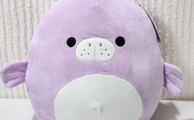 Sealife Squishmallows Marius the Walrus Sitting on a Couch