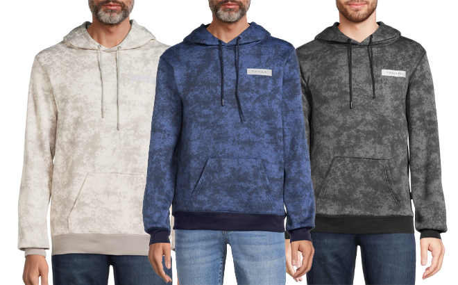 Tahari Mens Tie Dye Fleece Pullover Hoodies