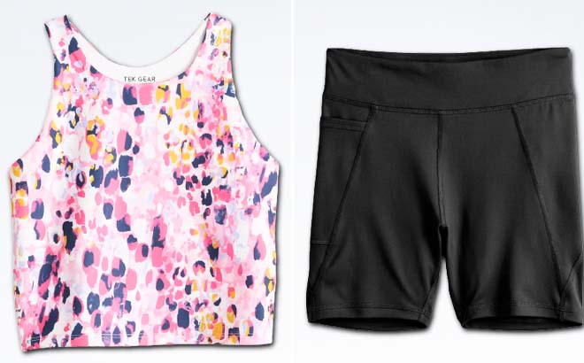 Tek Gear Girls Sports Bra and Bike Shorts Collage