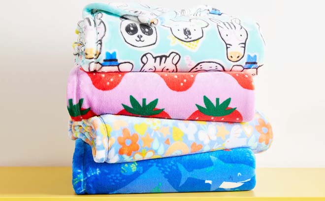 The Big One Kids Oversized Supersoft Plush Throw Party Animals and More Designs