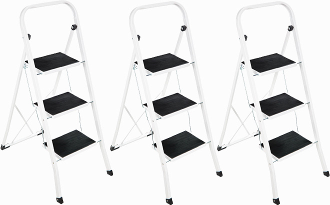 Three Portable Folding Ladders