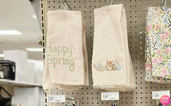 Threshold Happy Spring Embroidered Easter Hand Towel