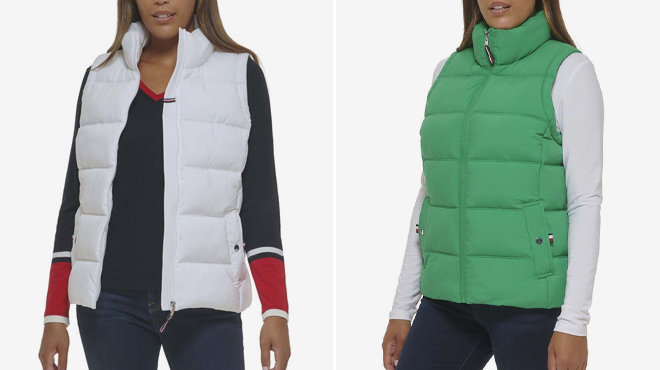 Tommy Hilfiger Womens Pocket Puffer Vests