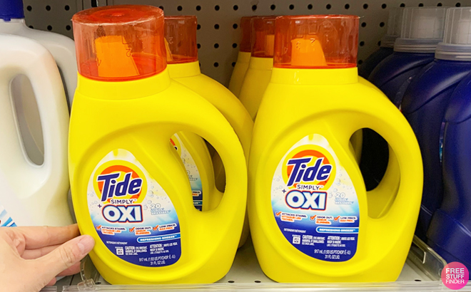 Two Tide Simple Oxi Detergent 20 Loads in a Shelf at Walgreens Store