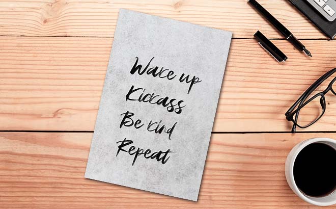 Wake Up Kickass Be Kind Repeat Notebook Repeat