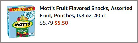 Mott's Fruit Flavored Snacks Summary