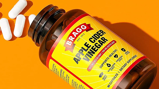 A Bottle of Bragg 90 Count Apple Cider Vinegar Capsules 750mg