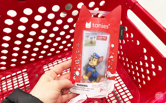 A Hand Holding Tonies Paw Patrol Chase Audio Play Figurine