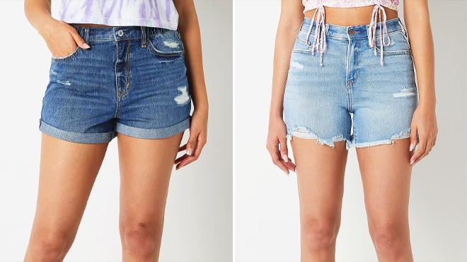 Arizona Womens High Rise Denim Short