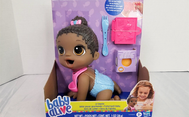 Baby Alive Lil Snacks Black Haired Doll