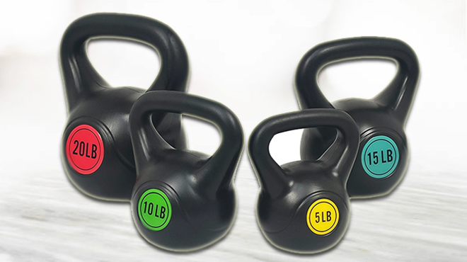 BalanceFrom 4 Piece Kettlebell Weight Set