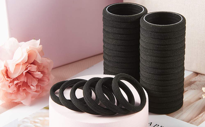 Beesrung 100 Count Black Hair Ties