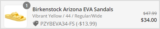 Birkenstock Arizona EVA Sandals Checkout Summary